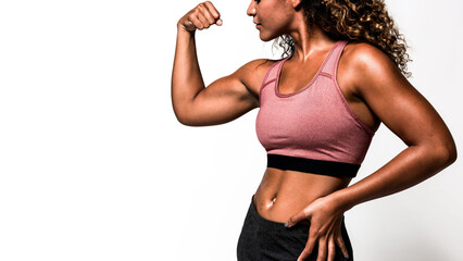 Fototapeta premium Strong woman in athletic pose