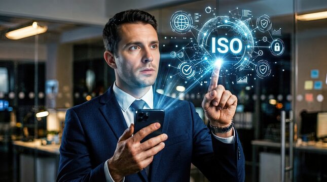 Innovative iso standards implementation strategies corporate office business presentation modern workspace professional viewpoint enhancing operational efficiency