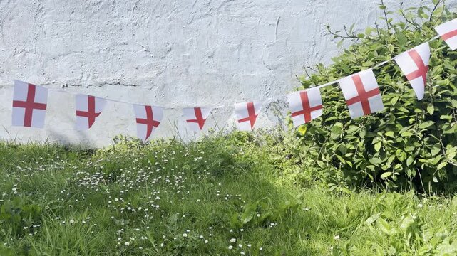 Celebrate the excitement of the World  with traditional England flag bunting proudly displayed in support of the national team. Featuring the iconic red and white St George&rsquo;s Cross flags fluttering