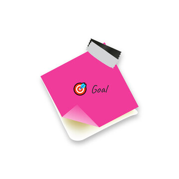 Pink sticky note with smiley face on white Sticky Note Reminder