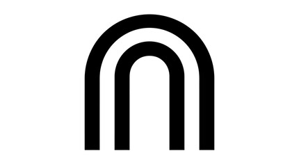 Fototapeta premium Abstract Double Arch Shape in Black and White.