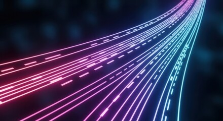 Fototapeta premium neon light trails abstract background