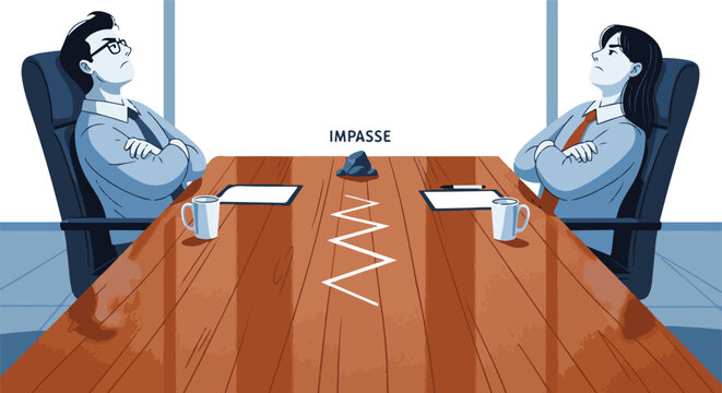 Business meeting negotiation conflict concept