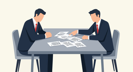 Obraz premium Businessmen discussing papers at a meeting