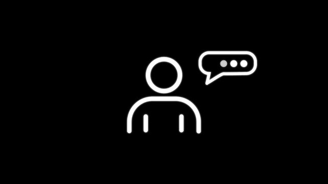 messaging animated icon.Profile glyph flat vector icon. profile vector icon. Elements for mobile concept and web apps. Thin line icons for website design and development