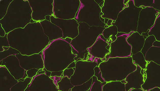 Microscopic serpentine magnetic domains in garnet film under polarized light