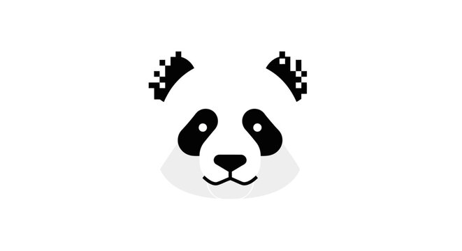 Cute panda bear face illustration.