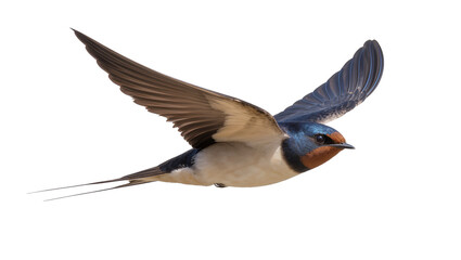 Obraz premium Barn swallow bird in flight with wings spread wide