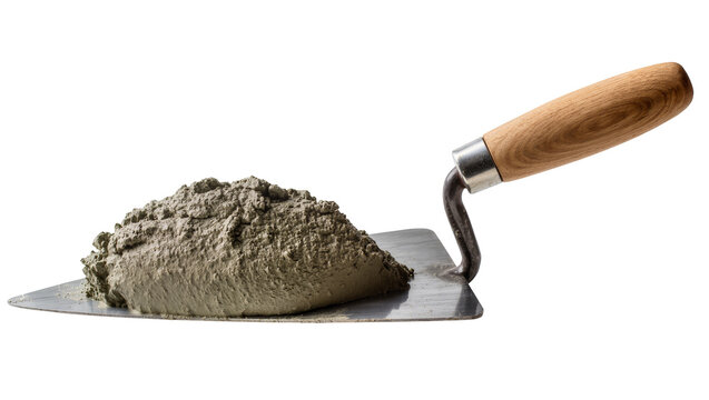 Trowel with wet concrete mix