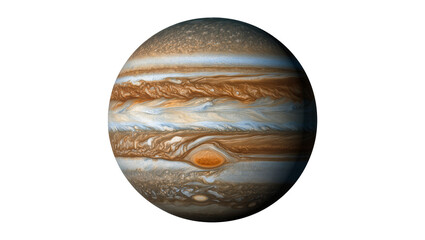 Jupiter planet with Great Red Spot and swirling cloud bands © Laura