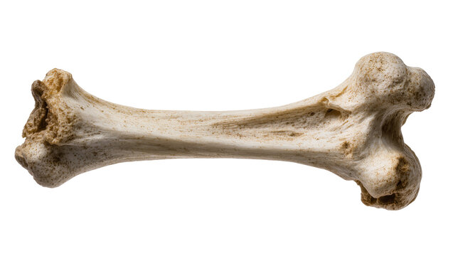 Animal bone with rough texture and porous ends