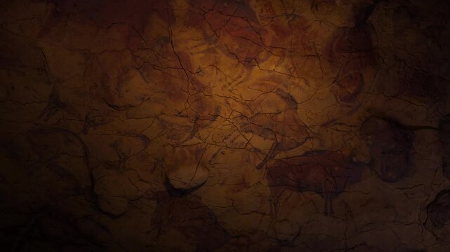 General view of the ceiling of the Altamira cave.
