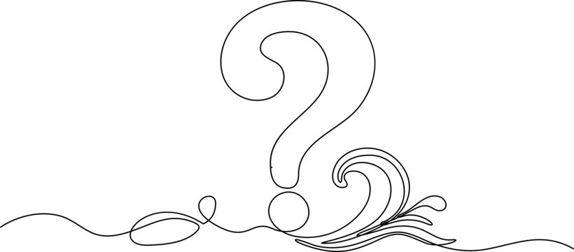 Continuous line drawing Question mark, continuous line drawing, minimalist vector icon, symbol, query sign