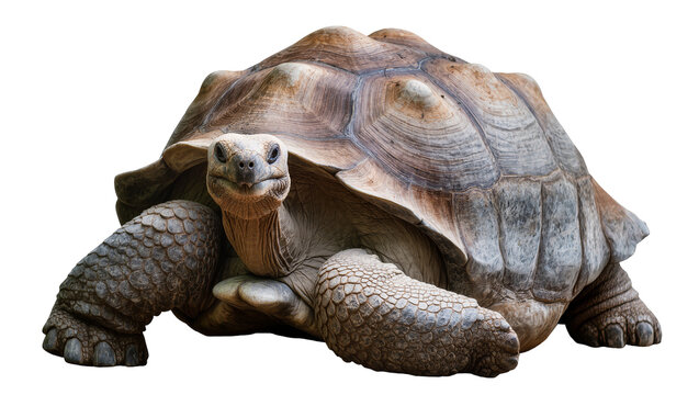 Giant tortoise with textured shell and scaly skin