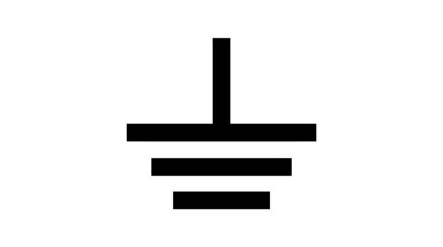 Electrical Ground Symbol Illustration on White Background.