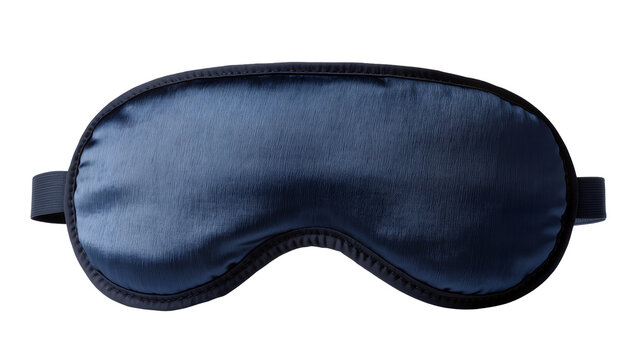 Dark blue satin sleep mask with elastic strap