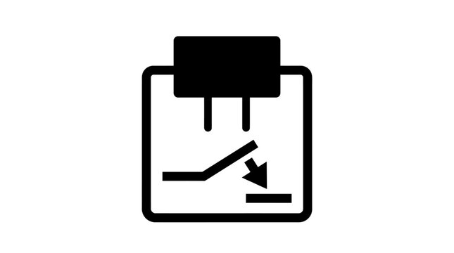 Electrical switch symbol depicting a single pole single throw circuit.
