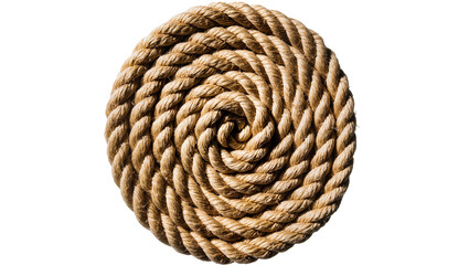 Thick natural fiber rope coiled in a spiral pattern © Lena