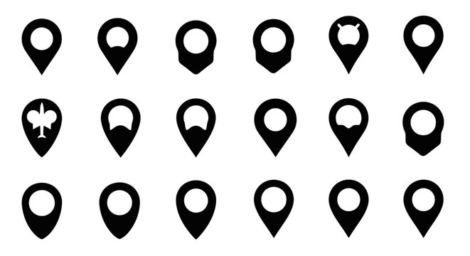 Collection of various map pin icons for location marking 1.