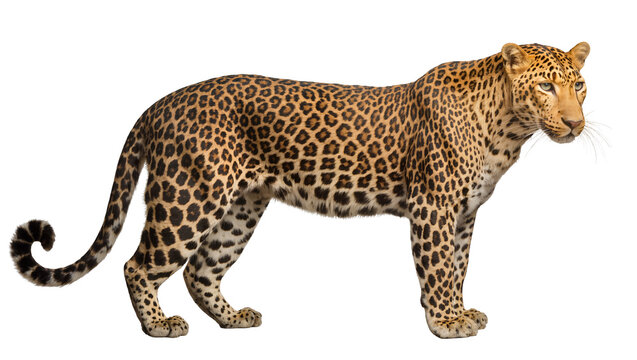 Leopard standing profile view