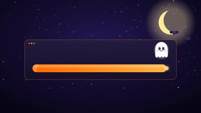 Cute Halloween Ghost Spooky Progress Bar UI