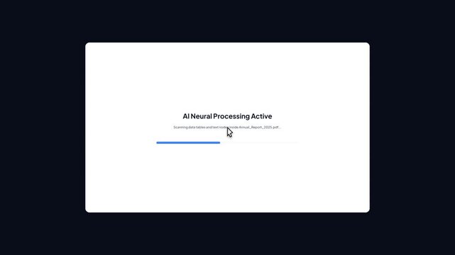 Executive financial insights data terminal document processing dashboard layout for artificial intelligence document extraction