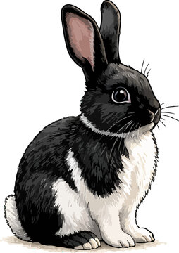 Oryctolagus cuniculus illustration art