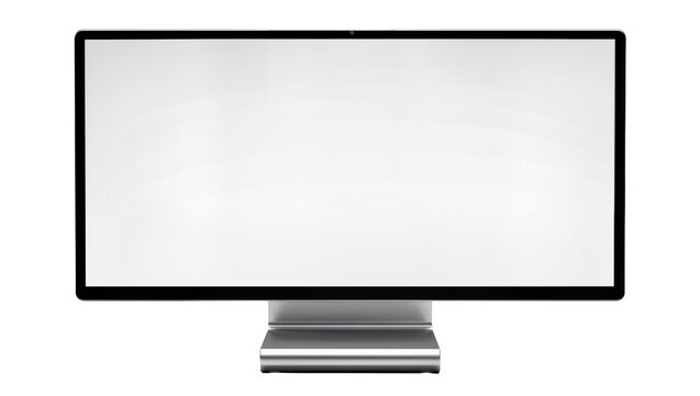 Modern computer monitor with blank screen and metallic stand