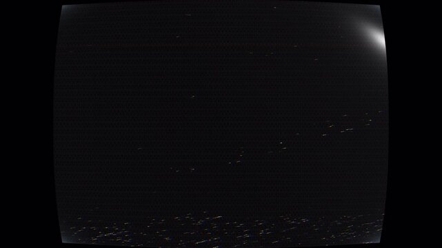 Old analog television screen with static noise interference effect.