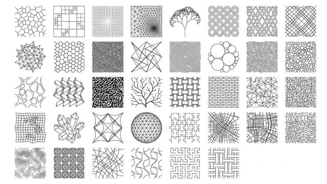 Advanced Architectural Pattern Library Collection &ndash; Parametric, Material and Geometric Vector Texture Set