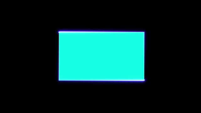 4k Abstract seamless looped background rectangular ultraviolet glowing neon text box, popular animation for logo or text design. abstract glowing neon rectangle frame animation background 4k.