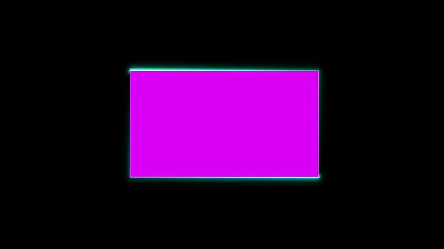 4k Abstract seamless looped background rectangular ultraviolet glowing neon text box, popular animation for logo or text design. abstract glowing neon rectangle frame animation background 4k.