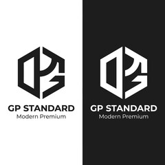 Obraz premium Modern Hexagonal Logo Design for GP Standard Company.