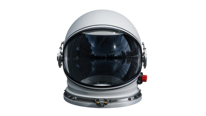 Astronaut helmet with reflective visor showing city skyline © Paul