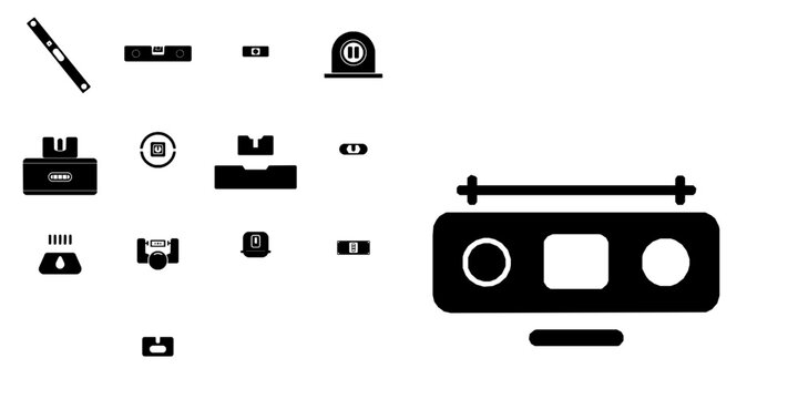 Level Tool Builder Measurement Icon Minimal Black Flat Vector Modern UI Design