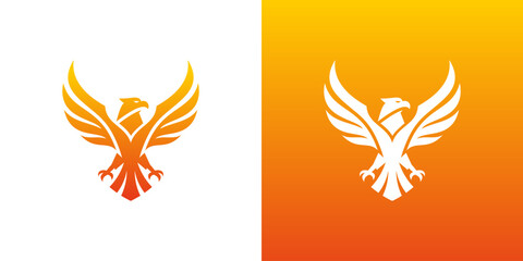 Naklejka premium logo pheonix design vector icon idea