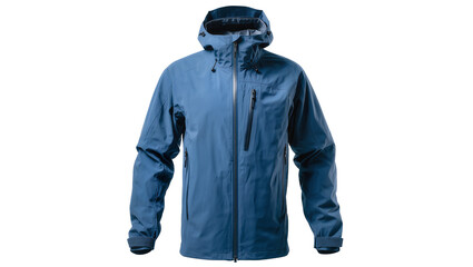 Blue hooded waterproof outdoor jacket with zippers © Paul