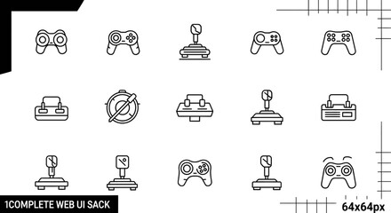 Gaming controllers and electronic sports line icons set © Ciu
