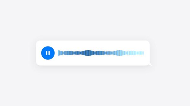 Audio Message User Interface Element Displaying a Paused Soundwave Visualization on a Clean Minimal Background for App Design