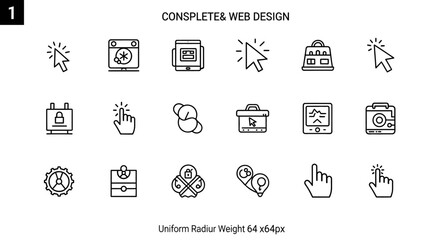 Modern web design and user interface navigation icon set. © Koi
