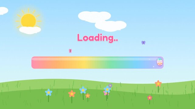 Easter Egg Spring Meadow Progress Bar Animation