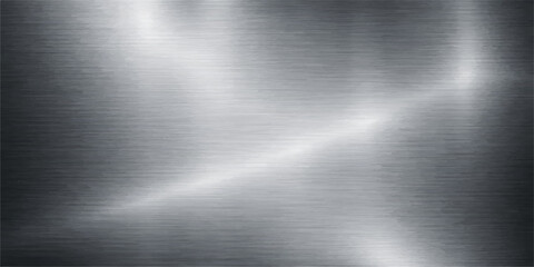Fototapeta premium A shiny silver brushed metal plate texture with a polished aluminum and grey stainless steel surface reflects light in a modern industrial pattern