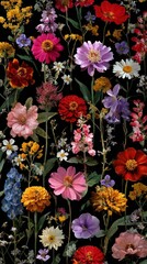 Fototapeta premium Vibrant floral pattern design