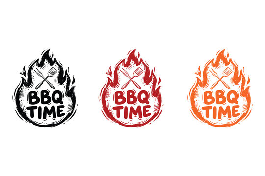Bbq time logo designs