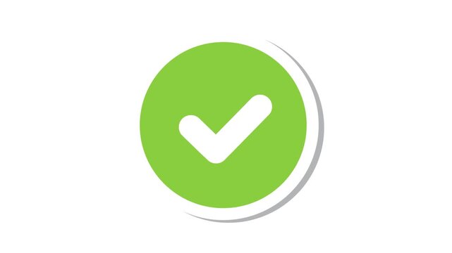 Green check marks in different variants, sticker.