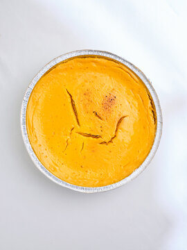 Pumpkin cheesecake with graham cracker crust, dessert menu, seasonal offerings