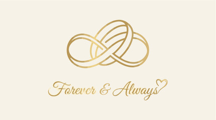 Obraz premium Golden infinity knot with 