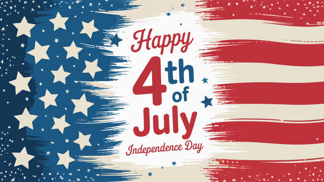 Happy 4th of july independence day american flag design with stars