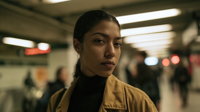 Return To Office Anxiety Multiracial Woman Tense Morale