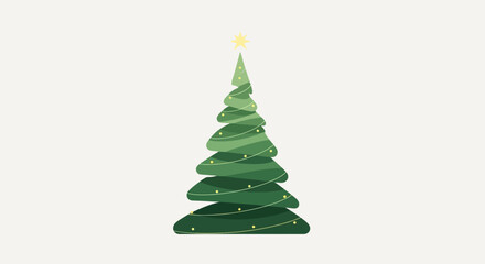 Obraz premium Christmas tree with yellow star.